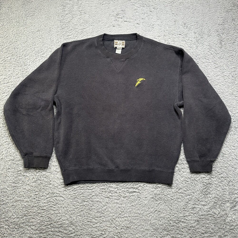 Vintage Goodyear Sweatshirt Mens L Black Crewneck Winged Foot Logo